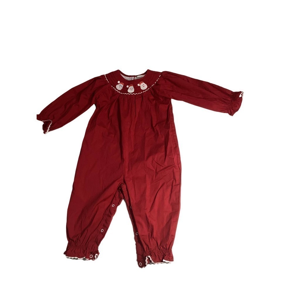Santa smocked playsuit